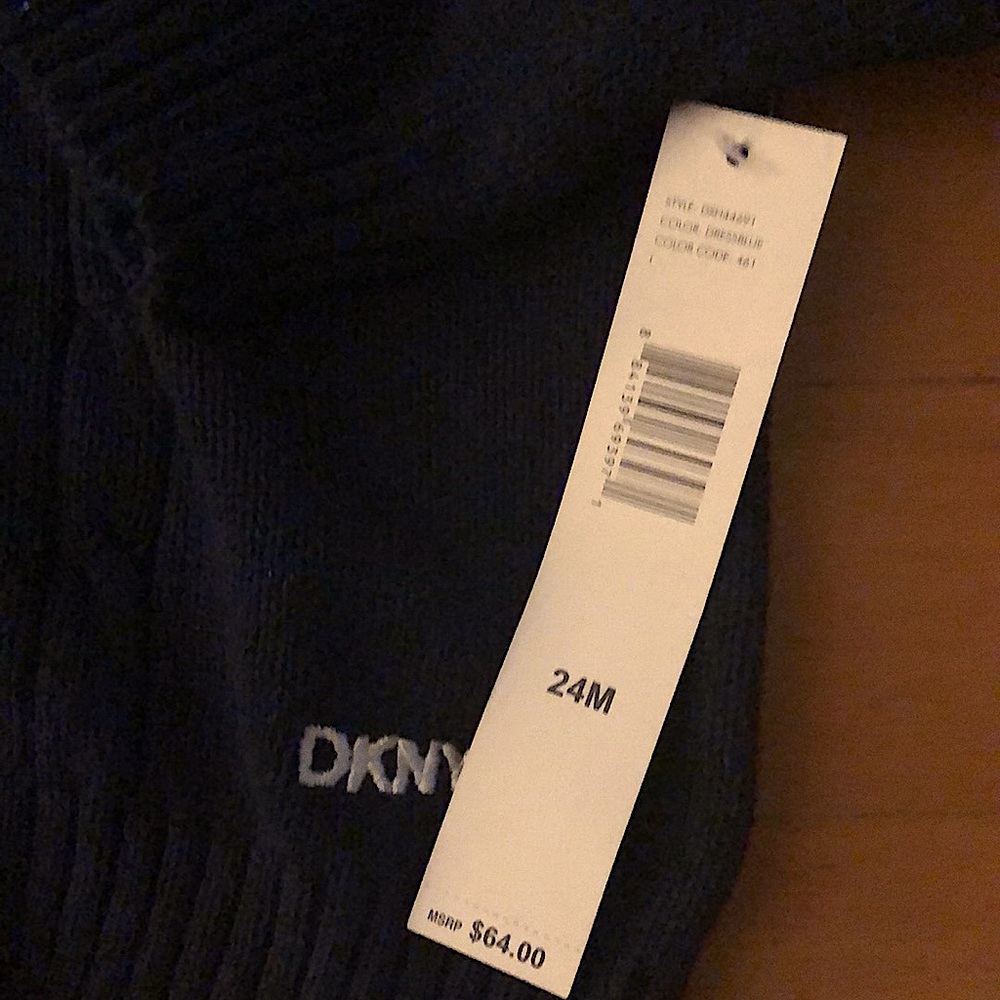 DKNY SWEATER- NWT TODDLER Blue ZIP UP sweater - Picture 2 of 8